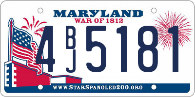 MD license plate 4BJ5181