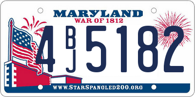 MD license plate 4BJ5182