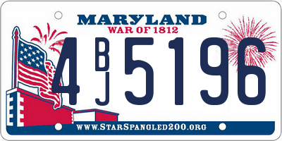 MD license plate 4BJ5196