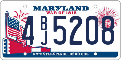 MD license plate 4BJ5208