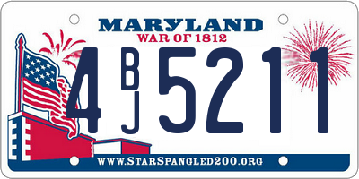 MD license plate 4BJ5211