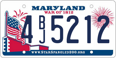 MD license plate 4BJ5212