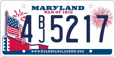 MD license plate 4BJ5217