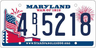 MD license plate 4BJ5218