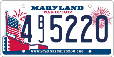 MD license plate 4BJ5220