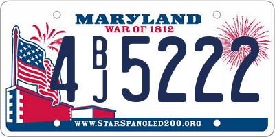 MD license plate 4BJ5222
