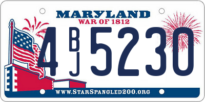 MD license plate 4BJ5230