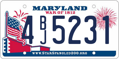 MD license plate 4BJ5231