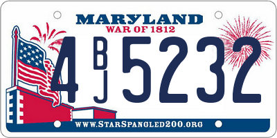 MD license plate 4BJ5232