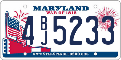 MD license plate 4BJ5233