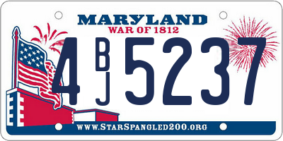 MD license plate 4BJ5237
