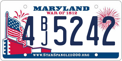 MD license plate 4BJ5242