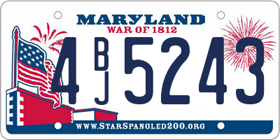 MD license plate 4BJ5243