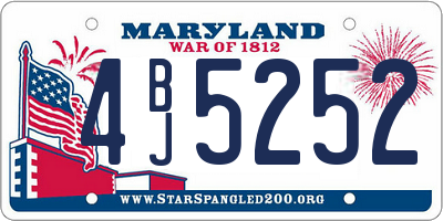 MD license plate 4BJ5252