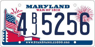 MD license plate 4BJ5256