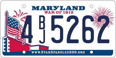 MD license plate 4BJ5262