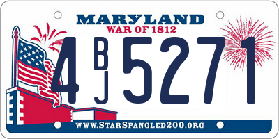 MD license plate 4BJ5271