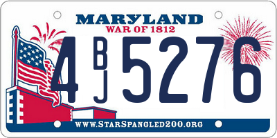 MD license plate 4BJ5276