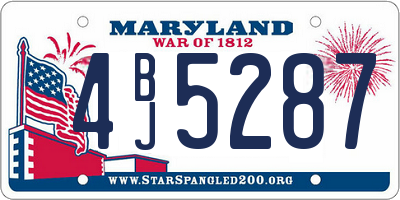 MD license plate 4BJ5287