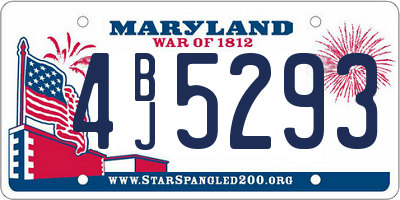 MD license plate 4BJ5293