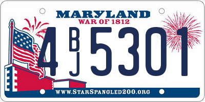 MD license plate 4BJ5301
