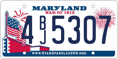 MD license plate 4BJ5307