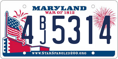 MD license plate 4BJ5314