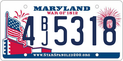 MD license plate 4BJ5318