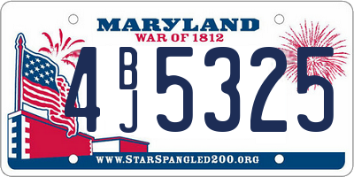 MD license plate 4BJ5325