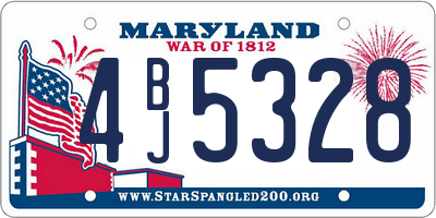 MD license plate 4BJ5328