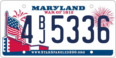 MD license plate 4BJ5336