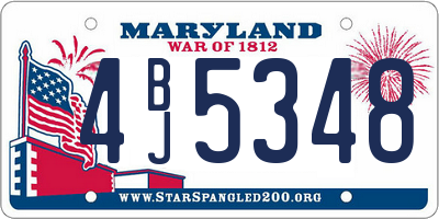 MD license plate 4BJ5348