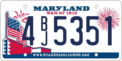 MD license plate 4BJ5351