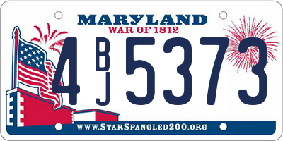 MD license plate 4BJ5373