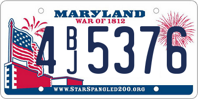 MD license plate 4BJ5376