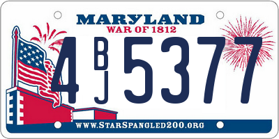 MD license plate 4BJ5377