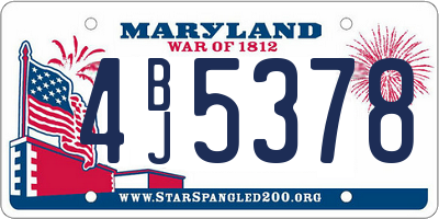MD license plate 4BJ5378
