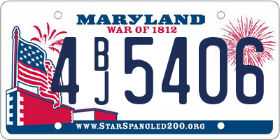 MD license plate 4BJ5406