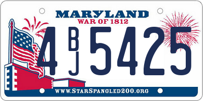 MD license plate 4BJ5425
