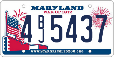 MD license plate 4BJ5437
