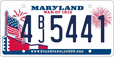 MD license plate 4BJ5441