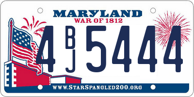 MD license plate 4BJ5444