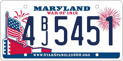 MD license plate 4BJ5451