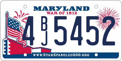 MD license plate 4BJ5452