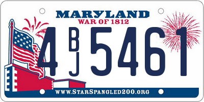 MD license plate 4BJ5461