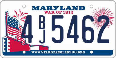 MD license plate 4BJ5462
