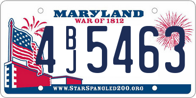 MD license plate 4BJ5463
