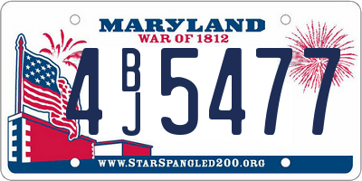 MD license plate 4BJ5477