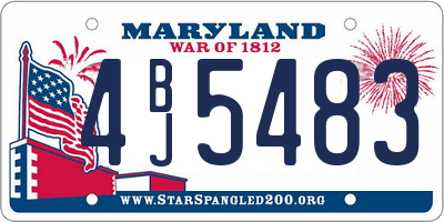 MD license plate 4BJ5483