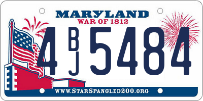 MD license plate 4BJ5484